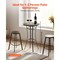 Black Round Patio Bar Table 23.6in Bistro Table Compact Indoor Outdoor 1-2 People